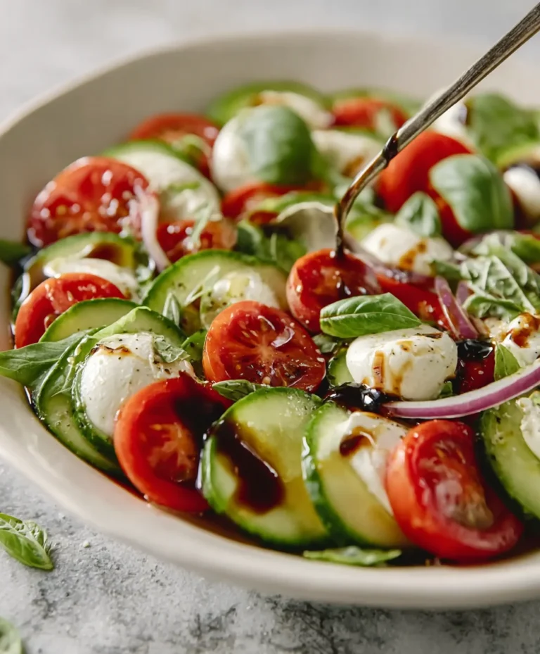 Fresh Cucumber Caprese Salad-Easy & Refreshing Recipe