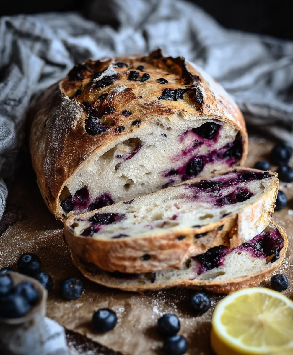 Blueberry Lemon Sourdough Bread-Zesty & Sweet Loaf