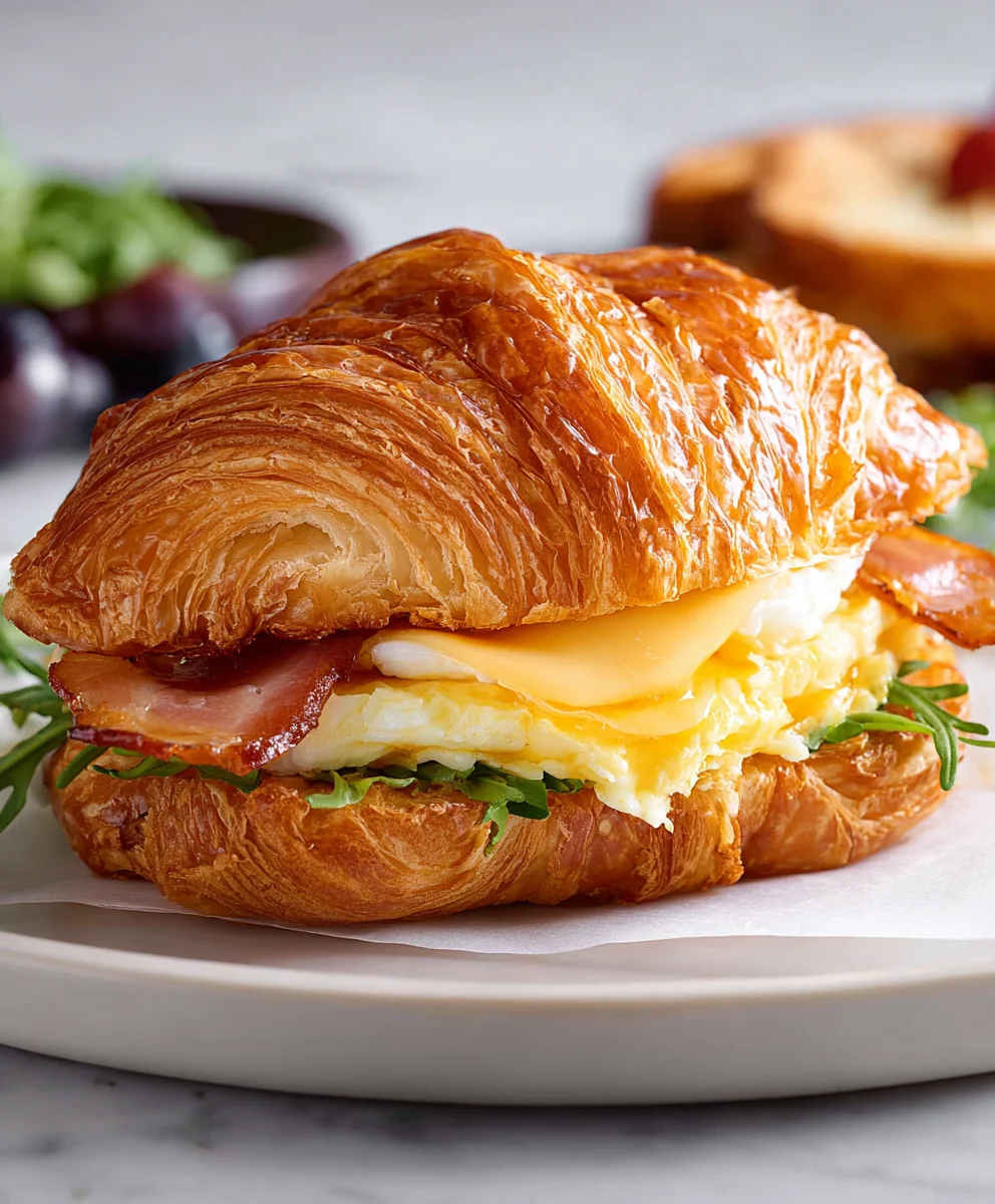 Easy Croissant Breakfast Sandwiches-Quick Morning Meal