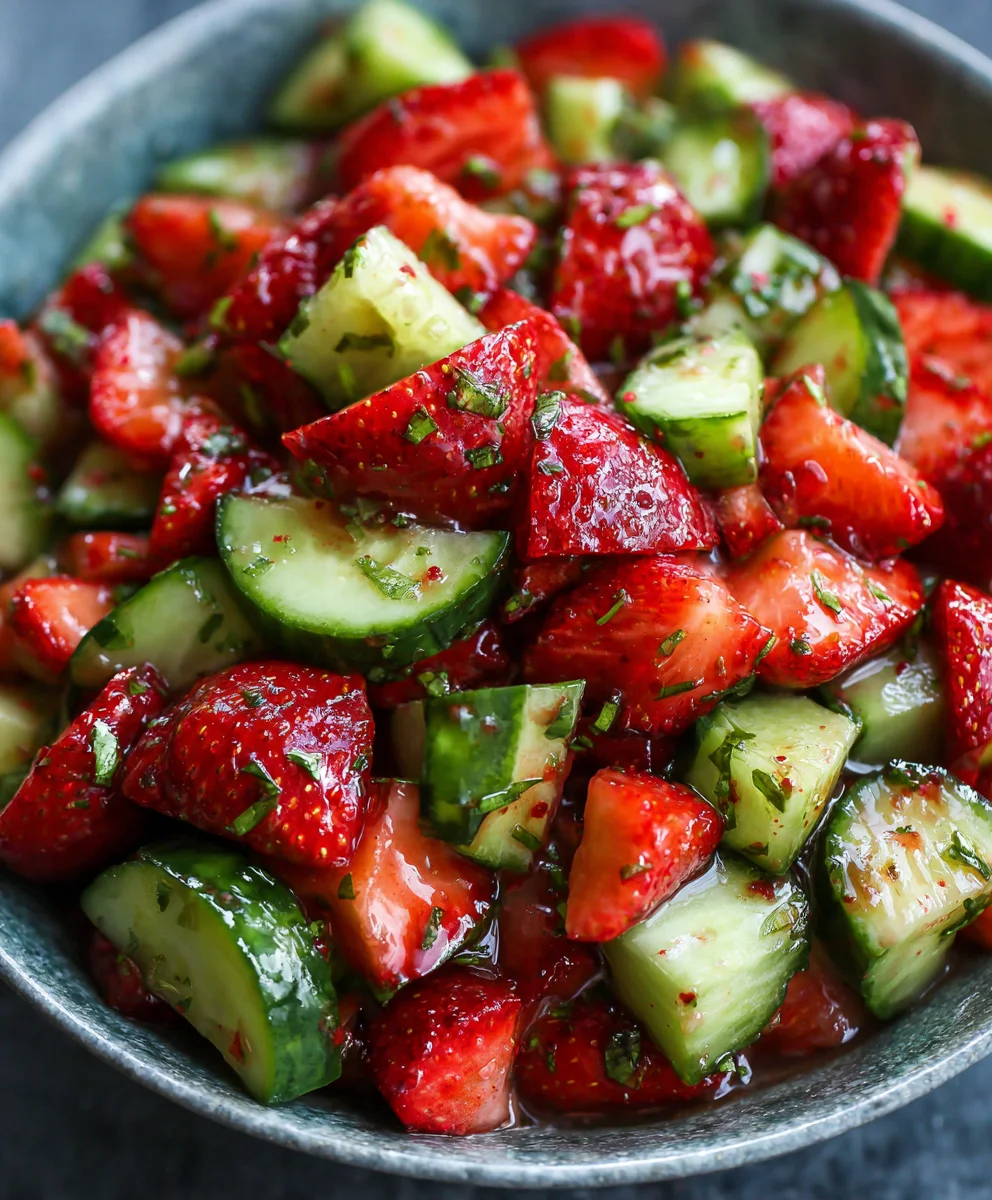 Cucumber Strawberry Salad - Fresh & Easy Summer Side