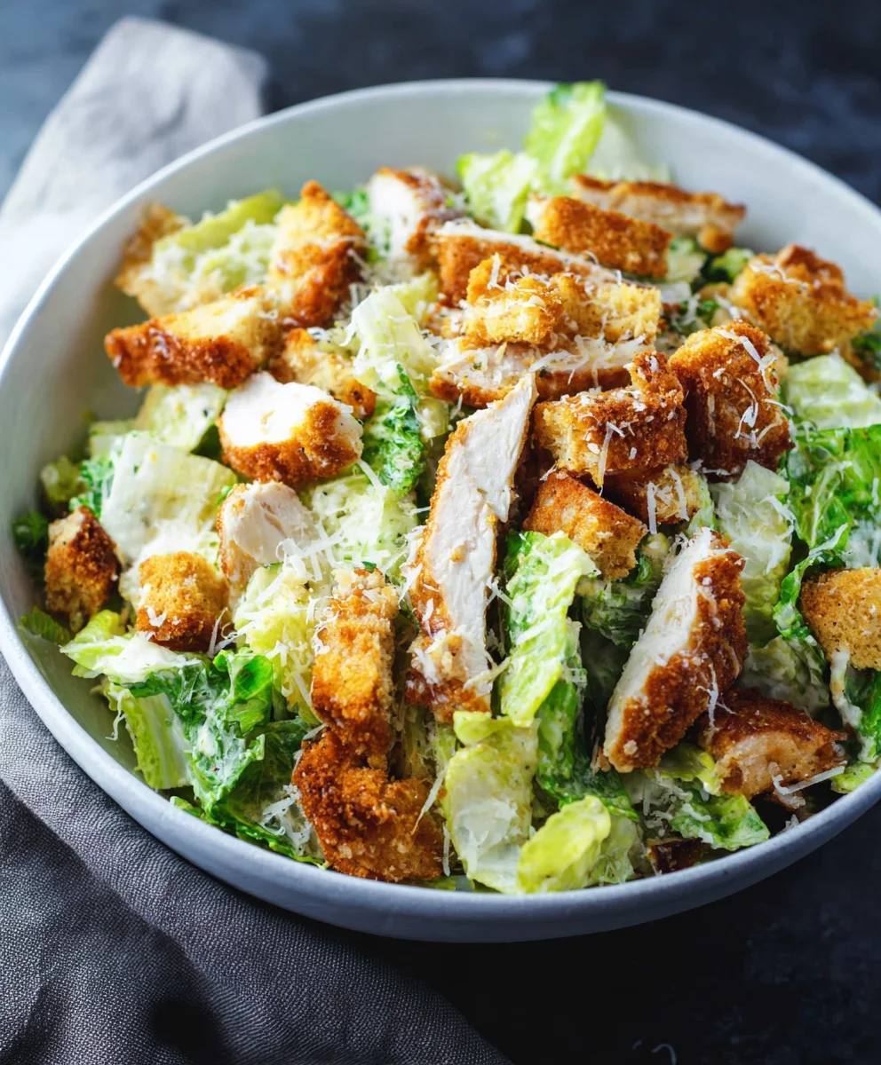 Crispy Chicken Caesar Salad Recipe- Best Ever