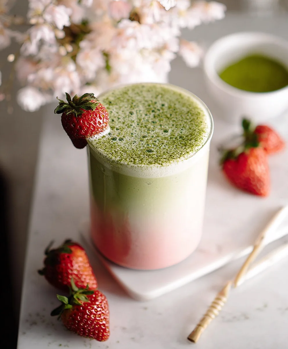 Strawberry Matcha Latte Recipe - Creamy & Refreshing Drink