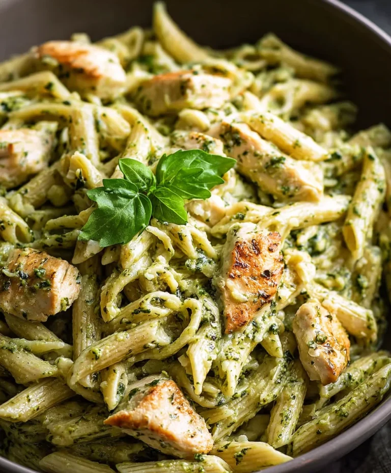 Creamy Chicken Pesto Pasta-Easy Delicious Recipe