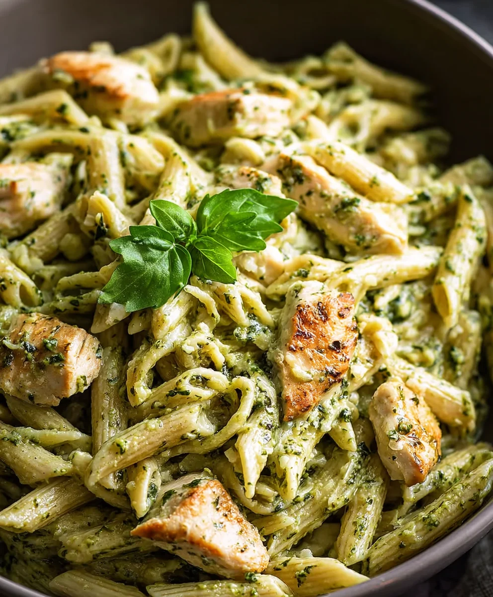 Creamy Chicken Pesto Pasta-Easy Delicious Recipe