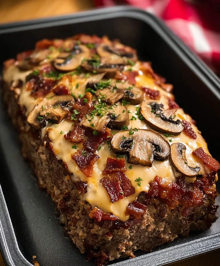 Beef Beef Bacon Mushroom Swiss Meatloaf – Ultimate Comfort Food
