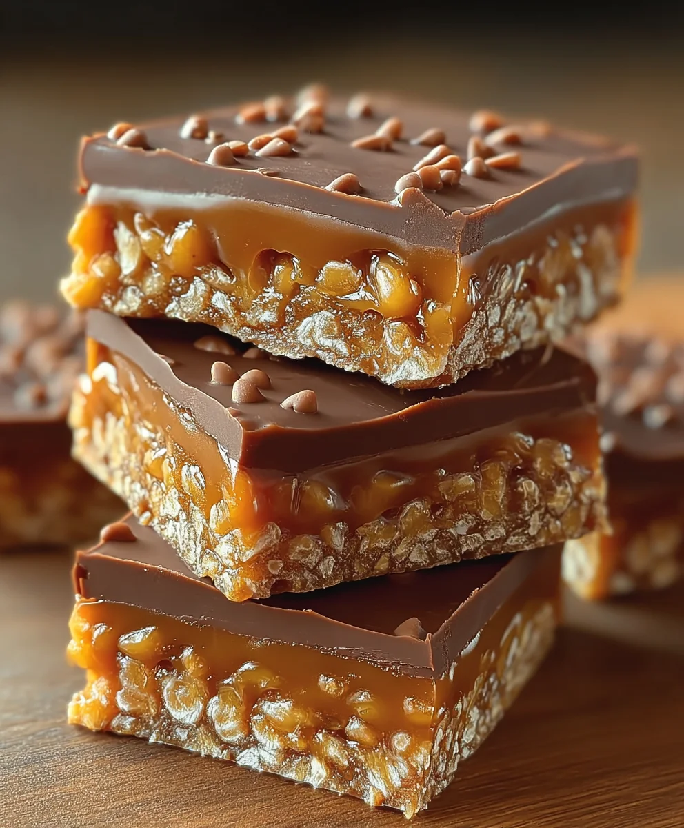 Caramel Fudge Crunch Bar Recipe-Easy Sweet Treat