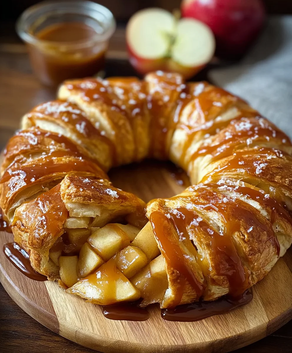 Caramel Apple Cream Cheese Crescent Ring Recipe