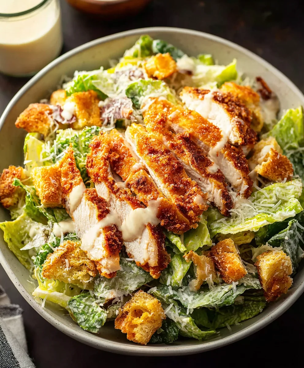 Extra Crispy Chicken Caesar Salad-Best Recipe