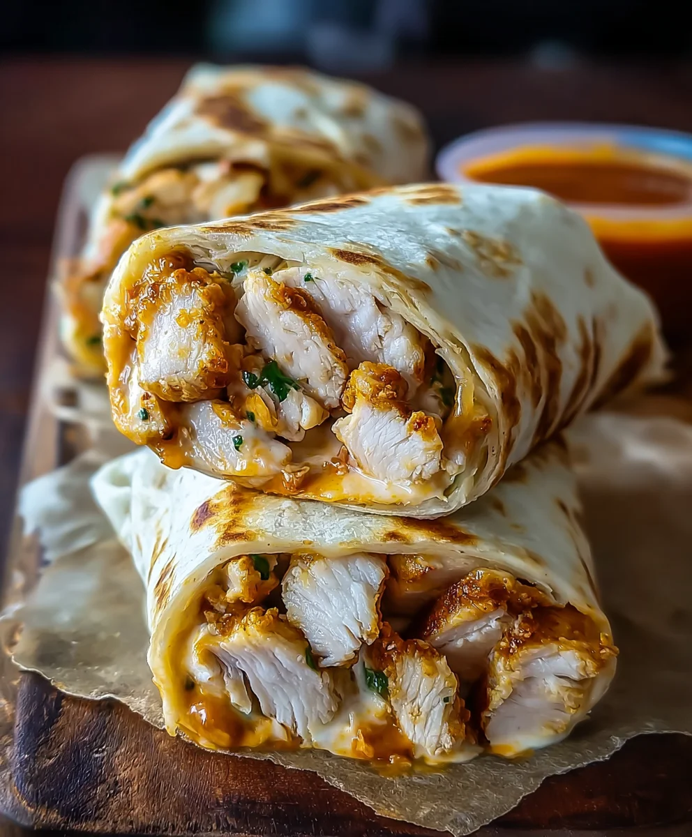 Cheesy Garlic Chicken Wraps - Easy & Delicious Recipe