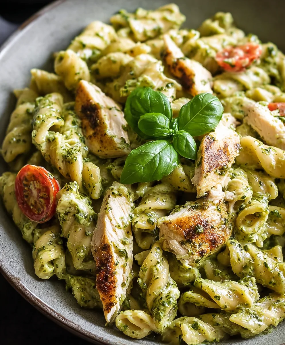 Creamy Chicken Pesto Pasta-Easy Delicious Recipe