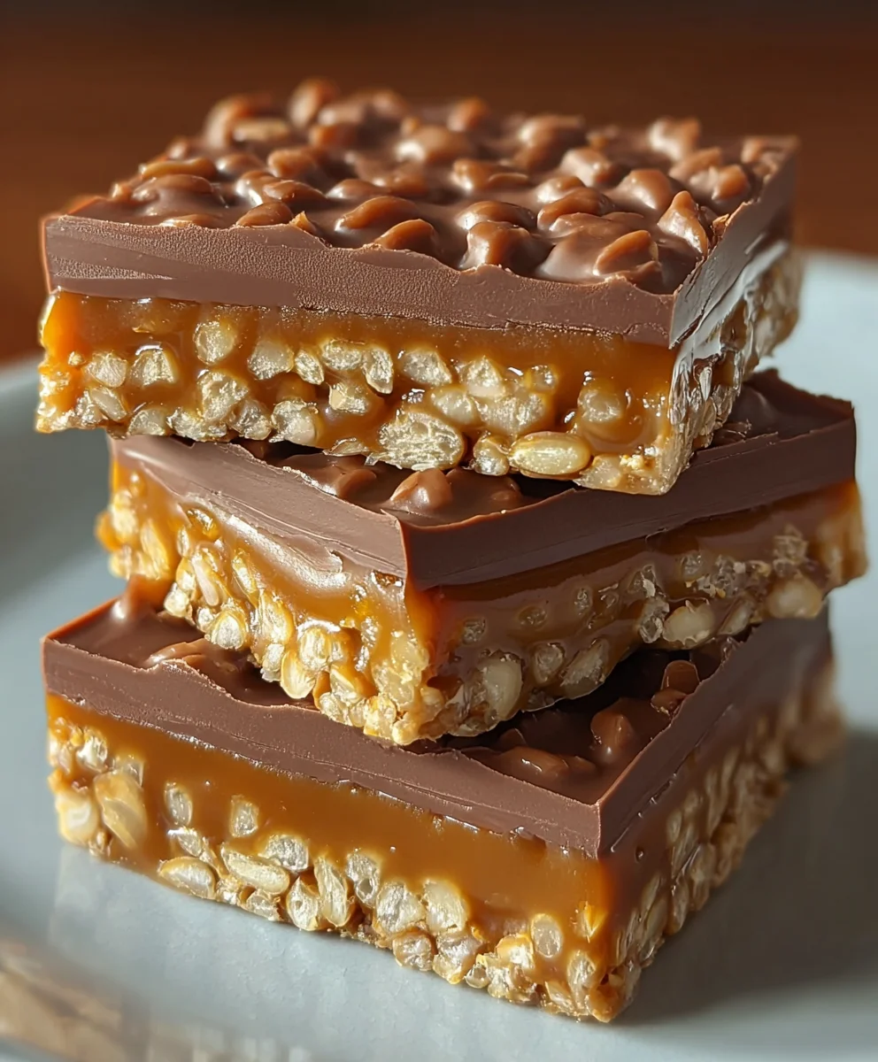 Caramel Fudge Crunch Bar Recipe-Easy Sweet Treat