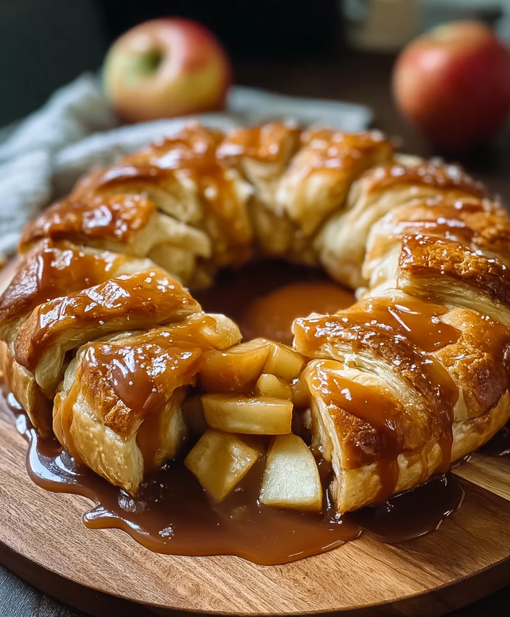 Caramel Apple Cream Cheese Crescent Ring Recipe