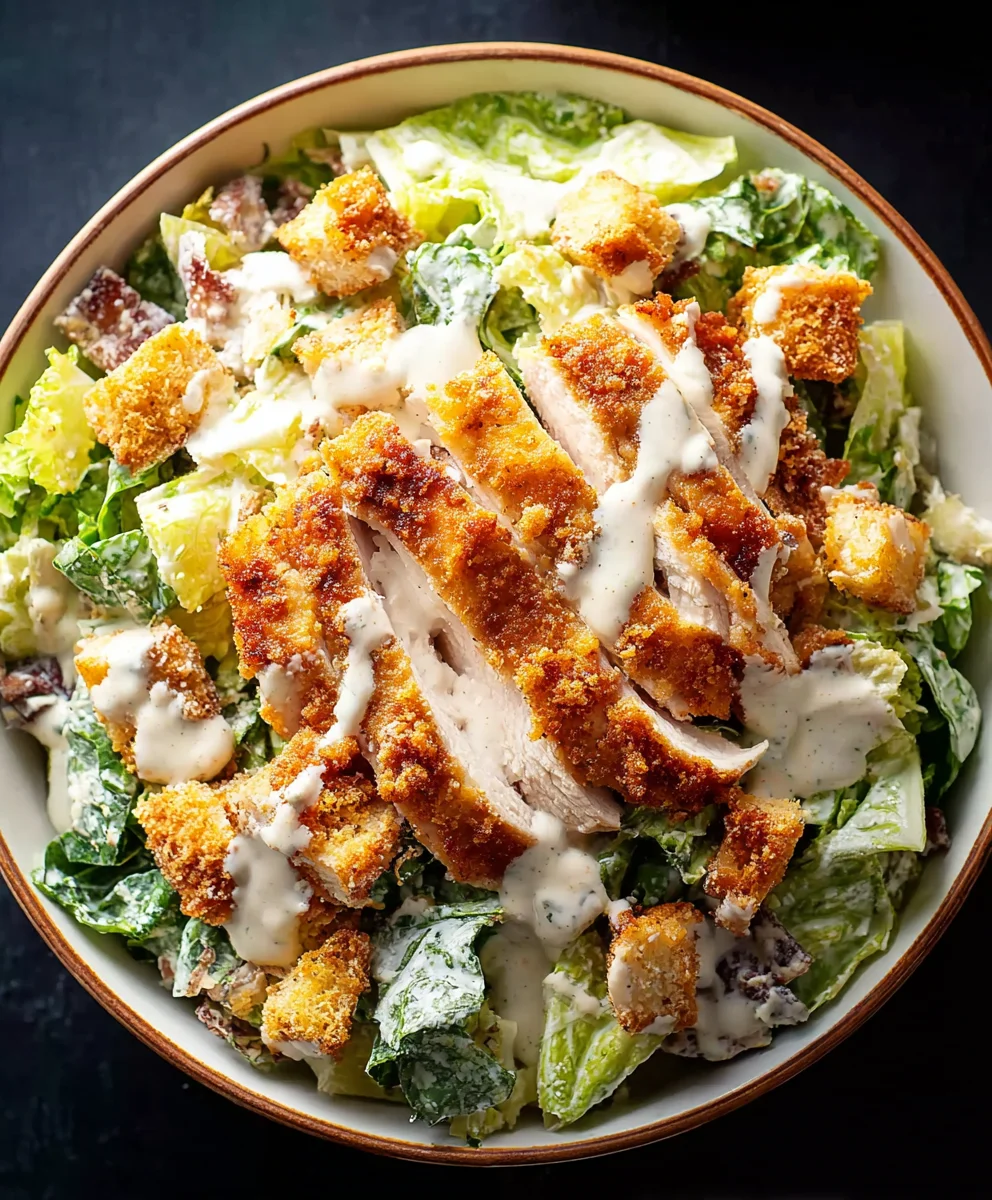Extra Crispy Chicken Caesar Salad-Best Recipe