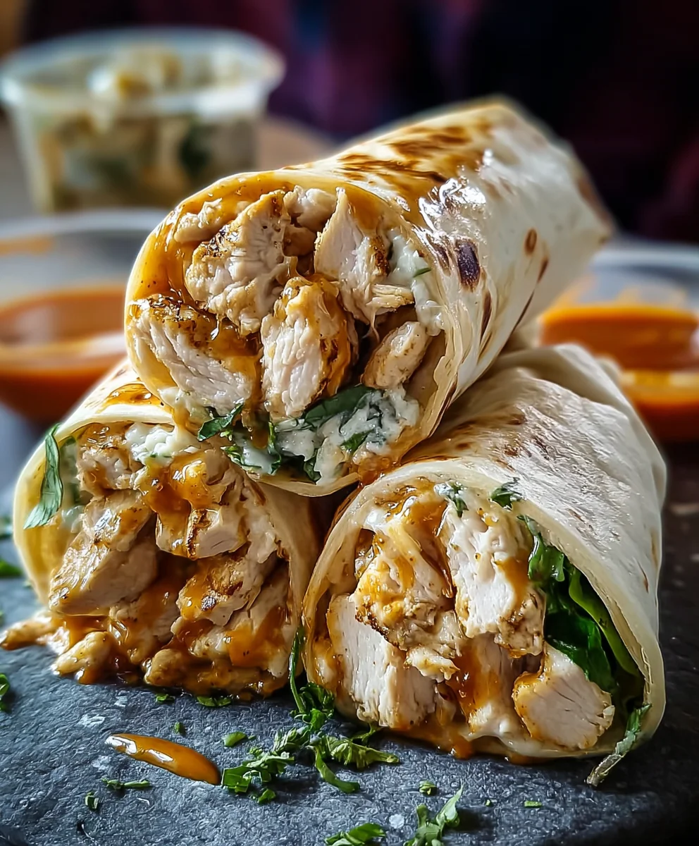 Cheesy Garlic Chicken Wraps - Easy & Delicious Recipe