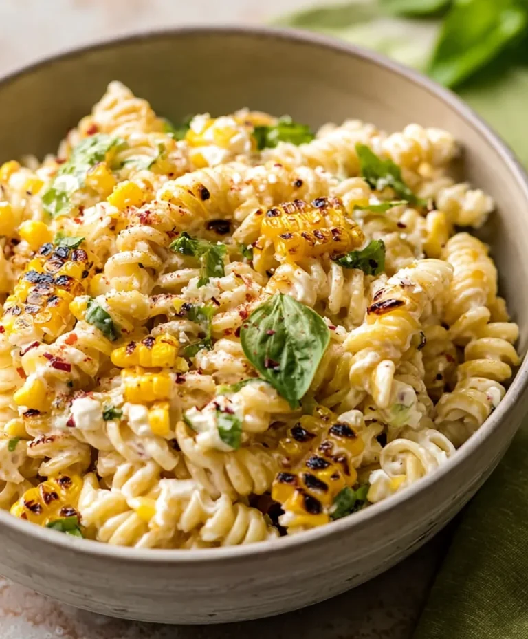 Creamy Street Corn Pasta Salad Recipe-Easy Side Dish