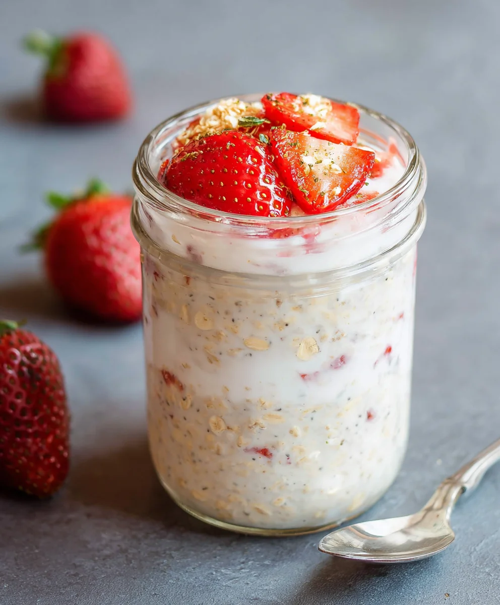 Strawberry Cheesecake Overnight Oats-Easy & Delicious Recipe