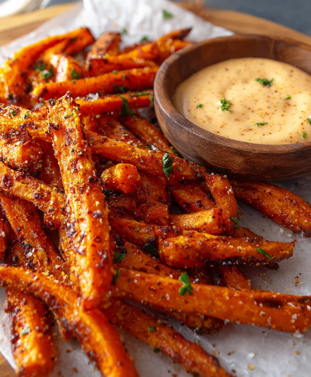 Baked Carrot Fries-Crispy Veggie Delight with Garlic Aioli