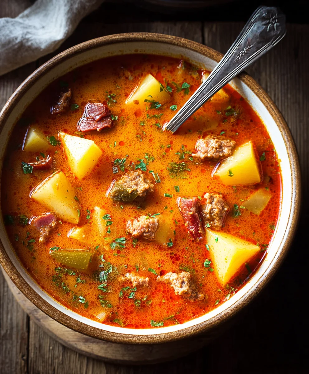 Spanish Beef Beef Chorizo Potato Soup - Hearty & Flavorful