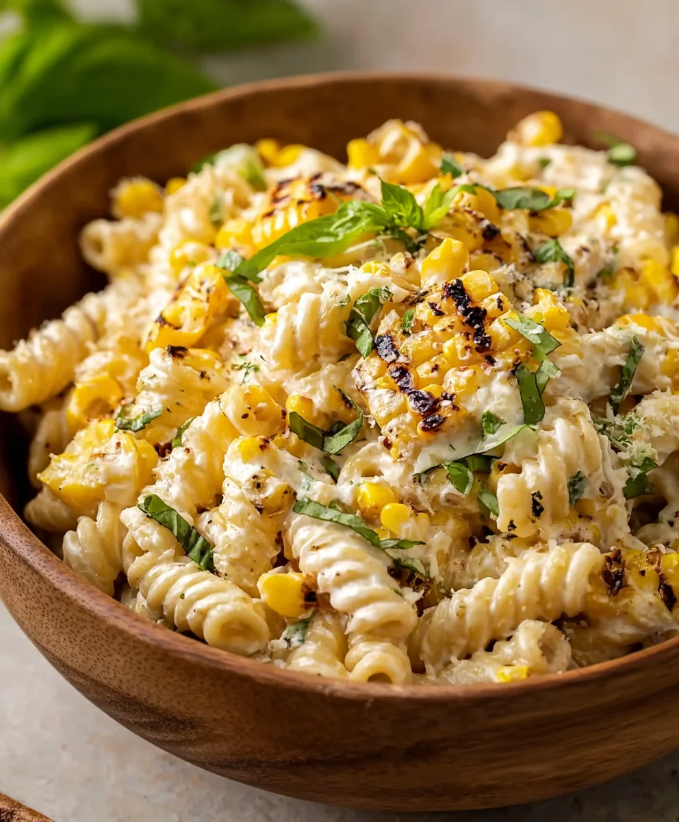Creamy Street Corn Pasta Salad Recipe-Easy Side Dish