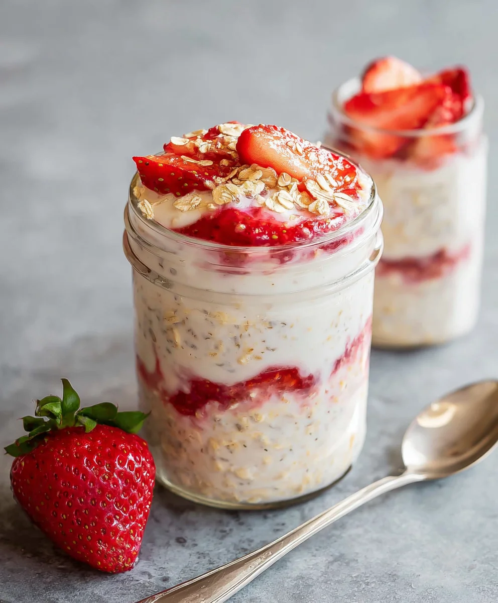 Strawberry Cheesecake Overnight Oats-Easy & Delicious Recipe