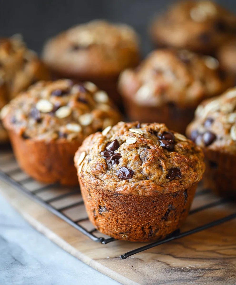 Healthy Banana Oatmeal Muffins-Chocolate Chip Treat