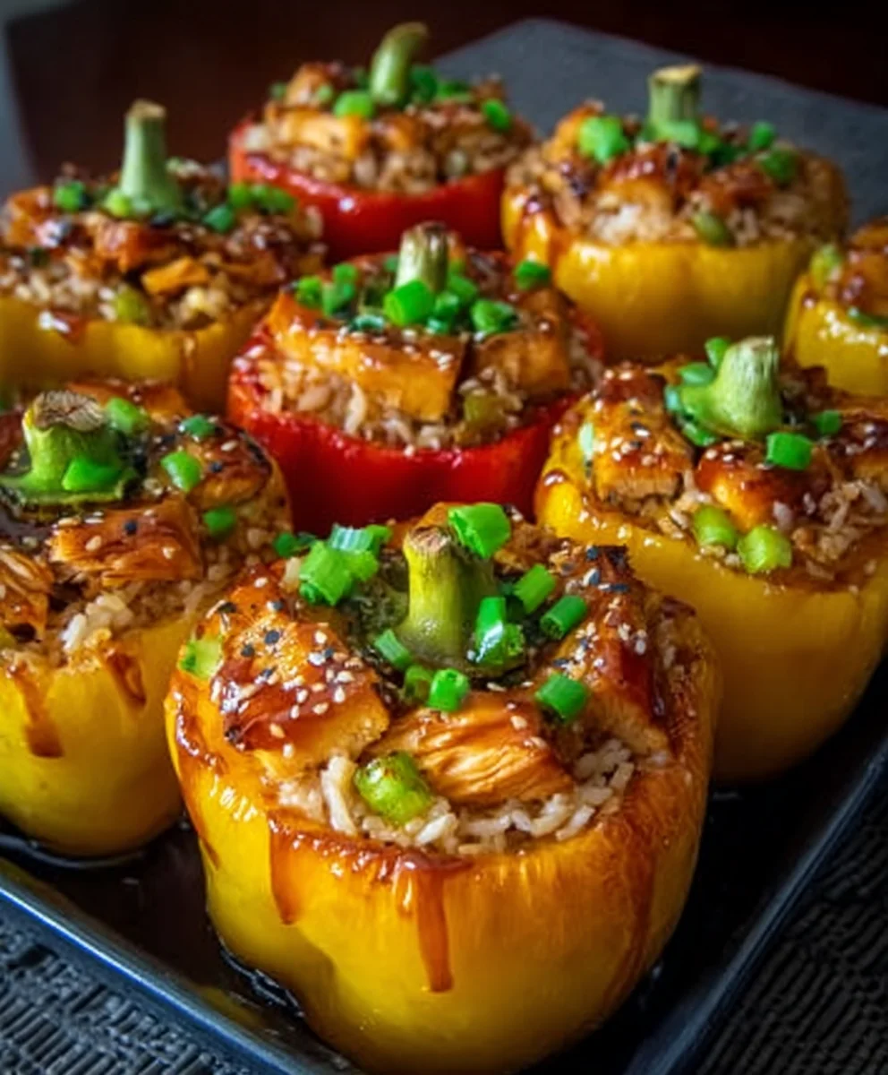 Teriyaki Pineapple Chicken Stuffed Peppers Recipe