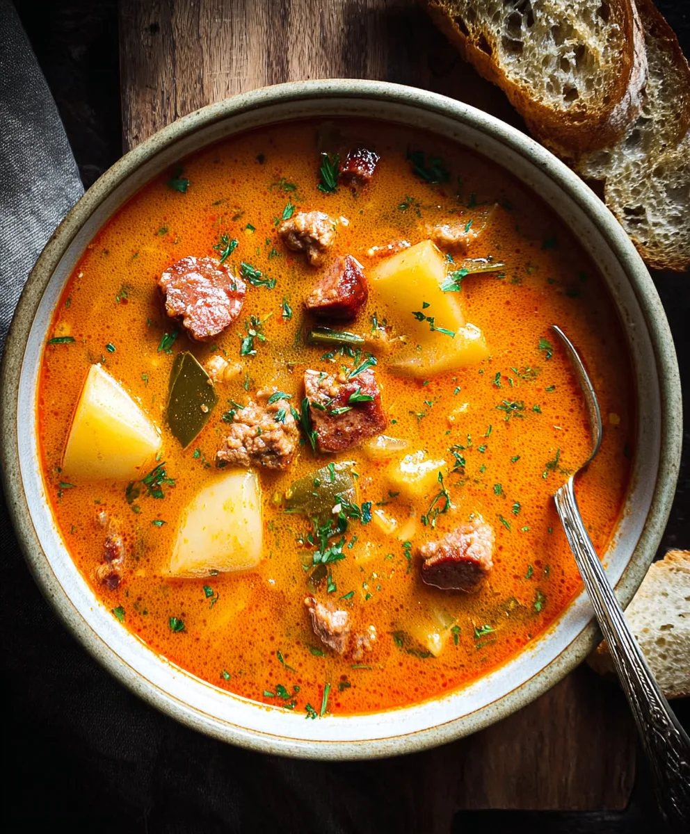 Spanish Beef Beef Chorizo Potato Soup - Hearty & Flavorful
