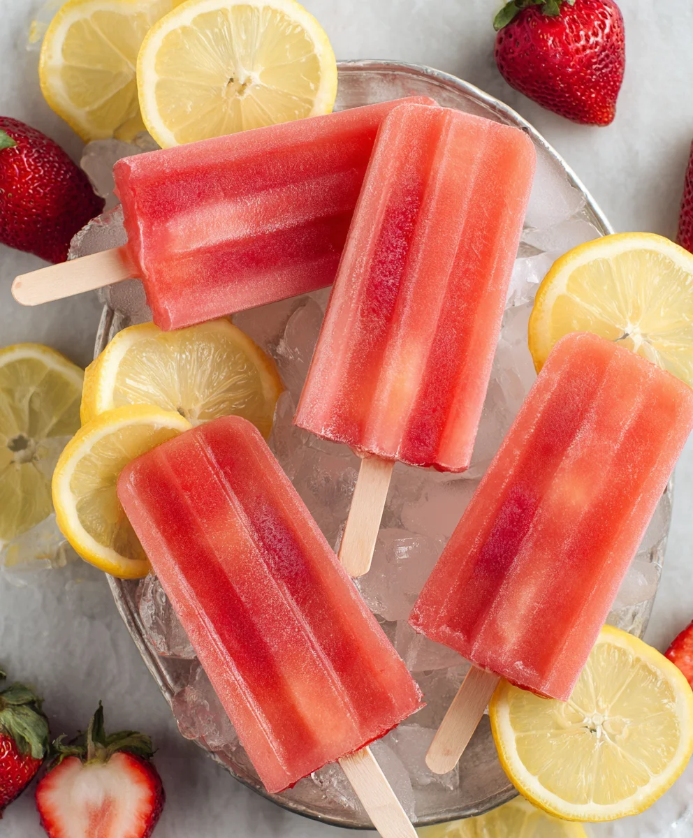 Easy Strawberry Lemonade Popsicles - Refreshing Summer Treat