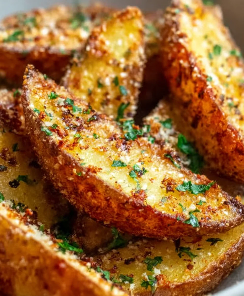 Easy Baked Garlic Parmesan Potato Wedges