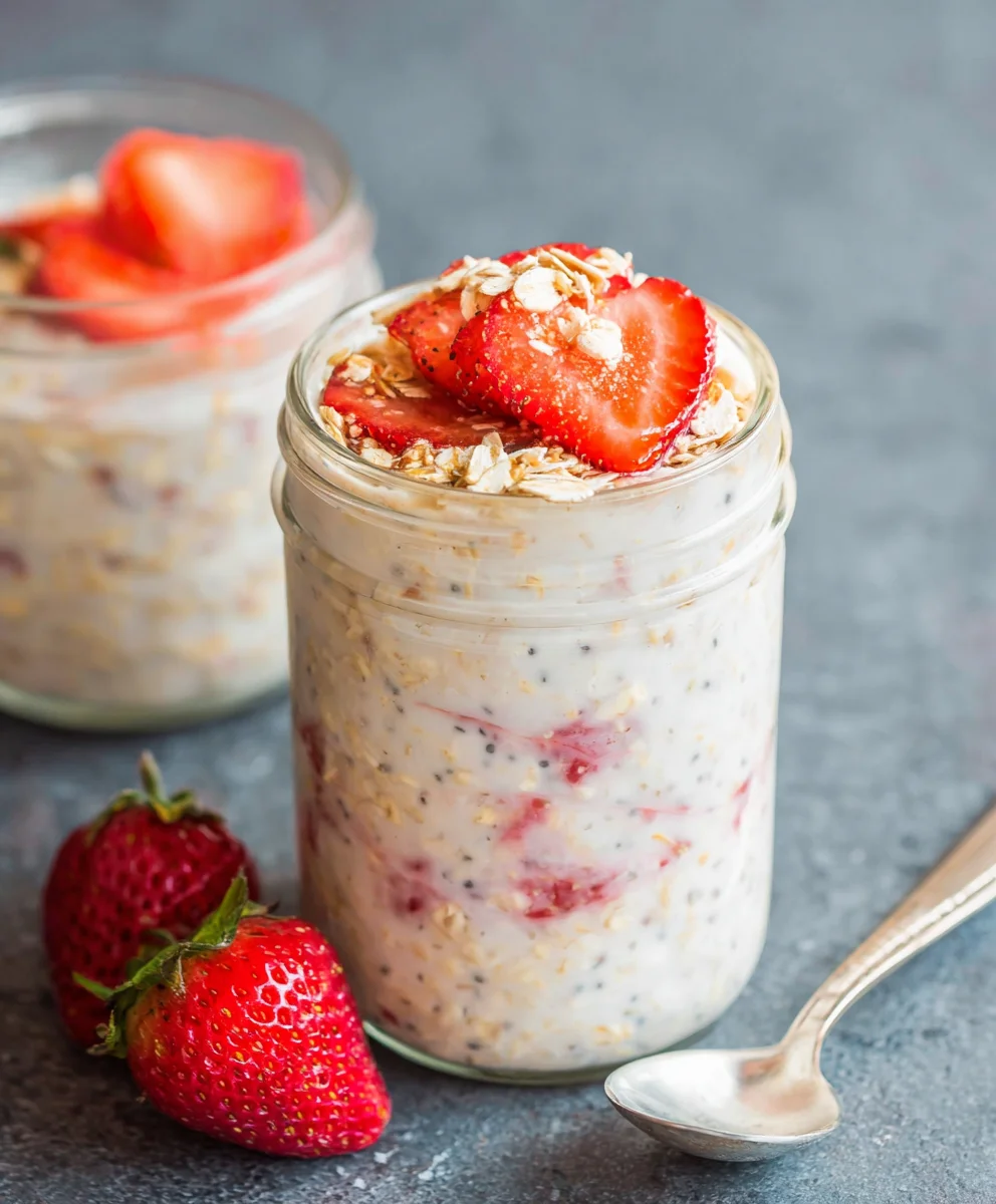 Strawberry Cheesecake Overnight Oats - Easy & Delicious