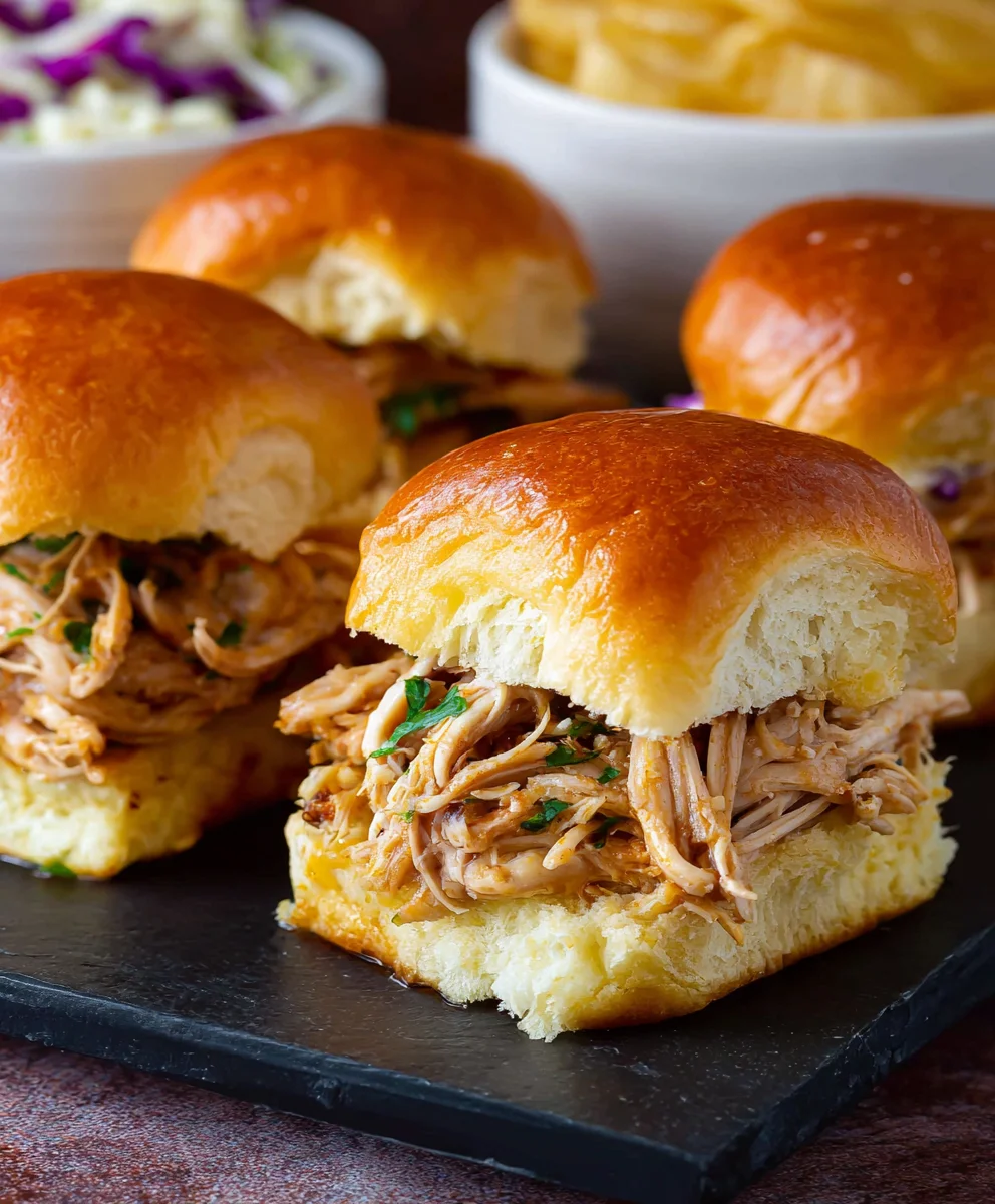 Easy Crock Pot Mississippi Chicken Sliders-Family Favorite