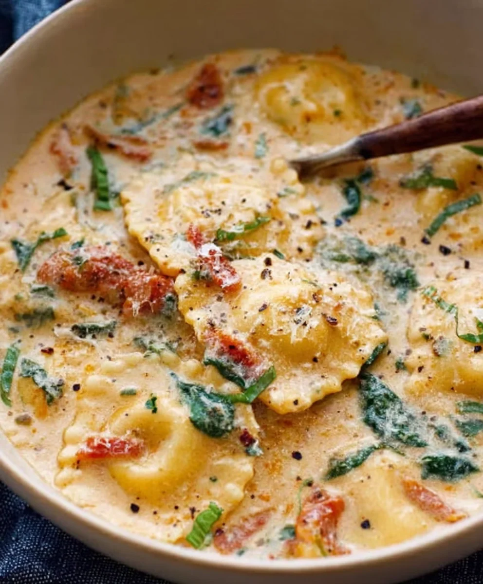 Creamy Tuscan Ravioli Soup - Easy Comfort Recipe