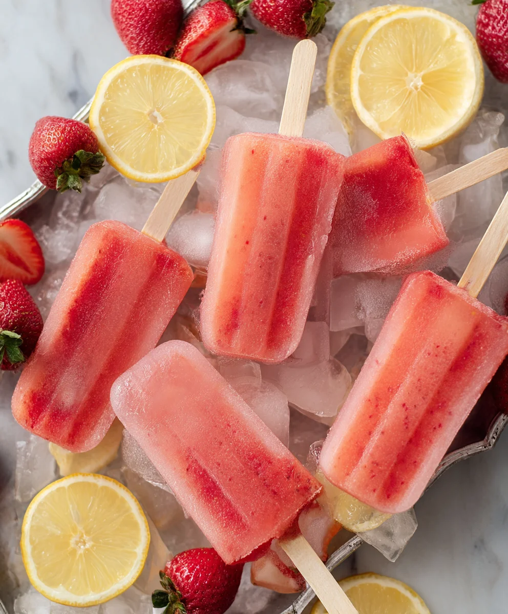 Easy Strawberry Lemonade Popsicles - Refreshing Summer Treat