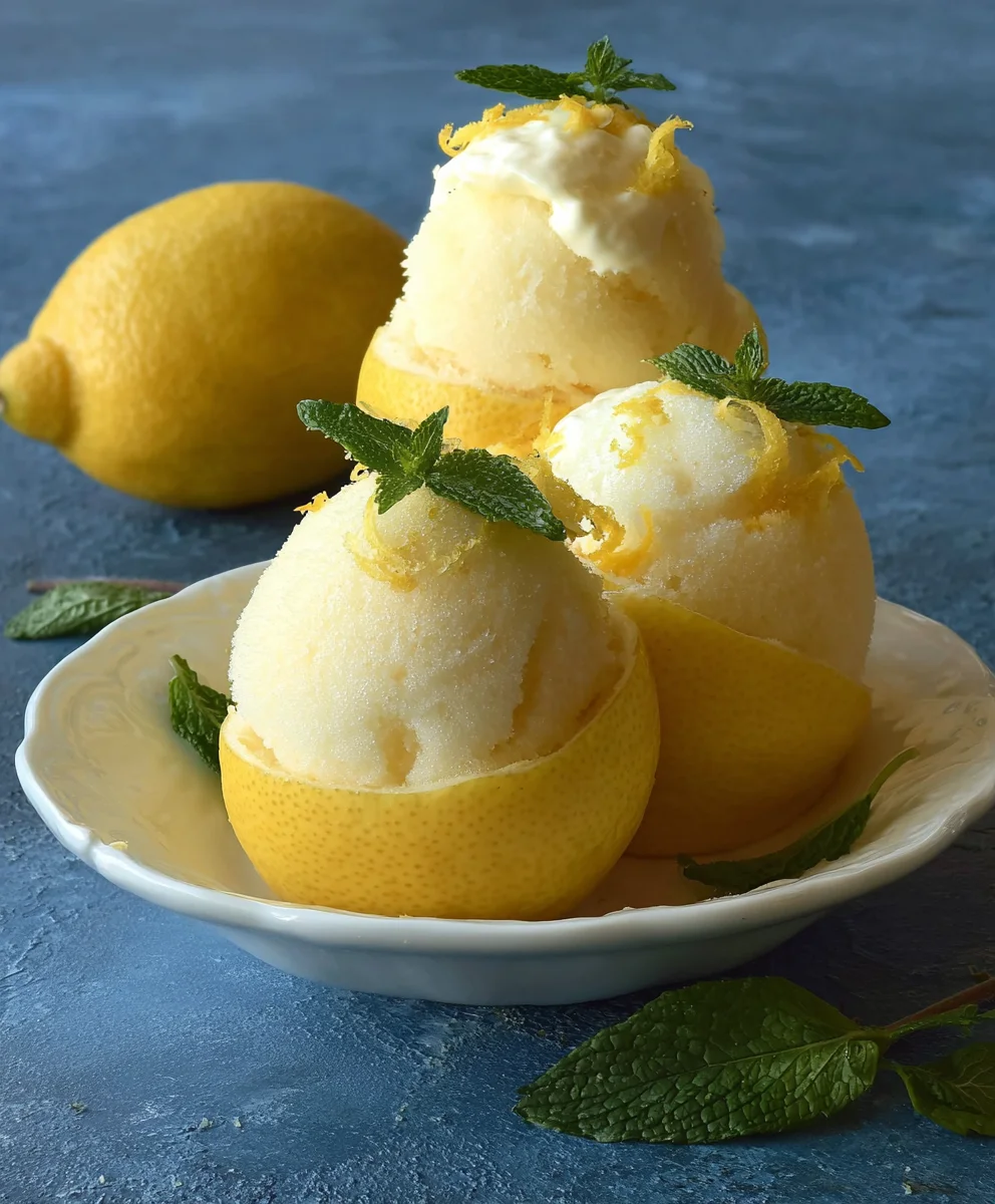 Frozen Lemon Shell Sorbetto- Refreshing Summer Treat