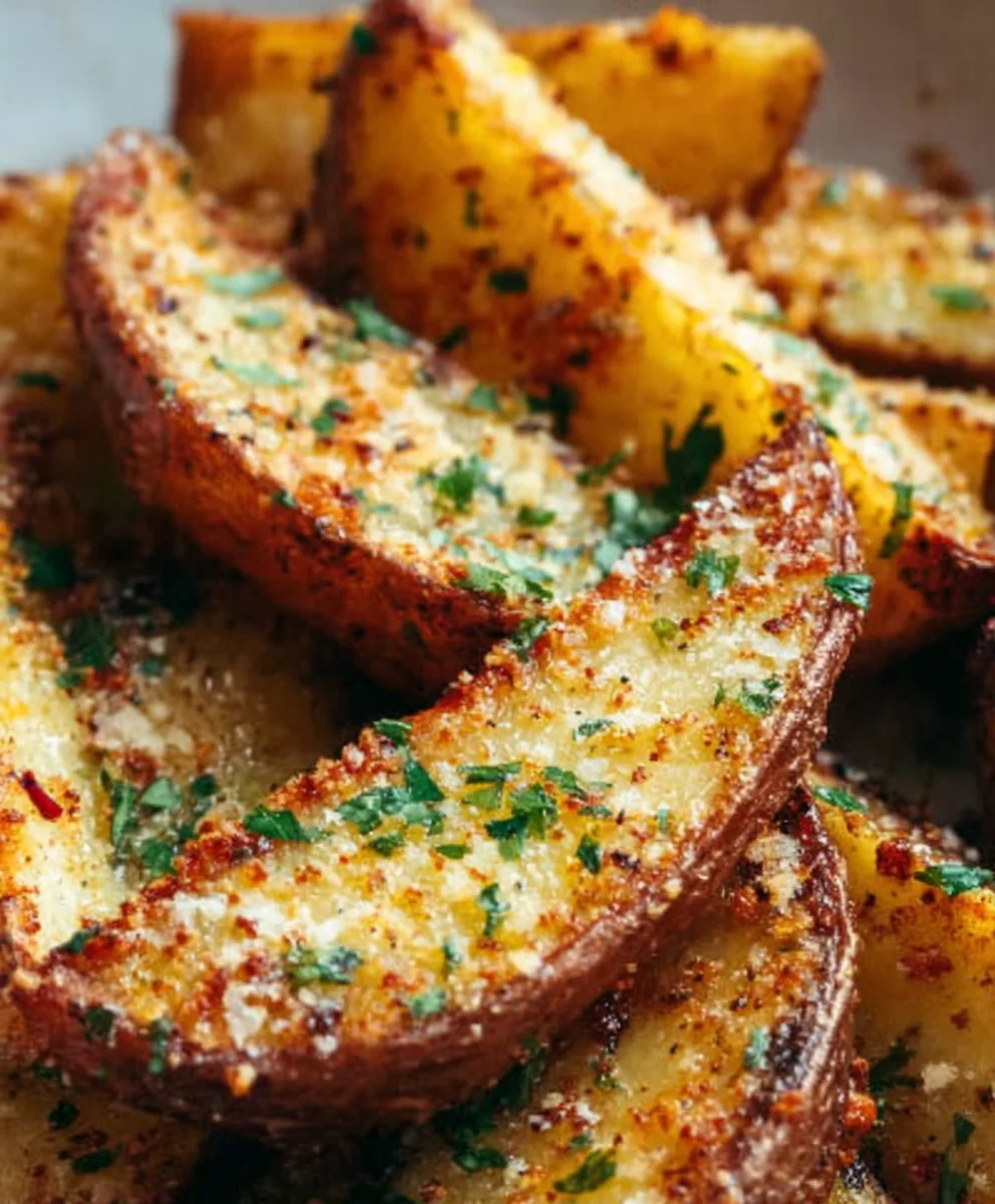 Easy Baked Garlic Parmesan Potato Wedges