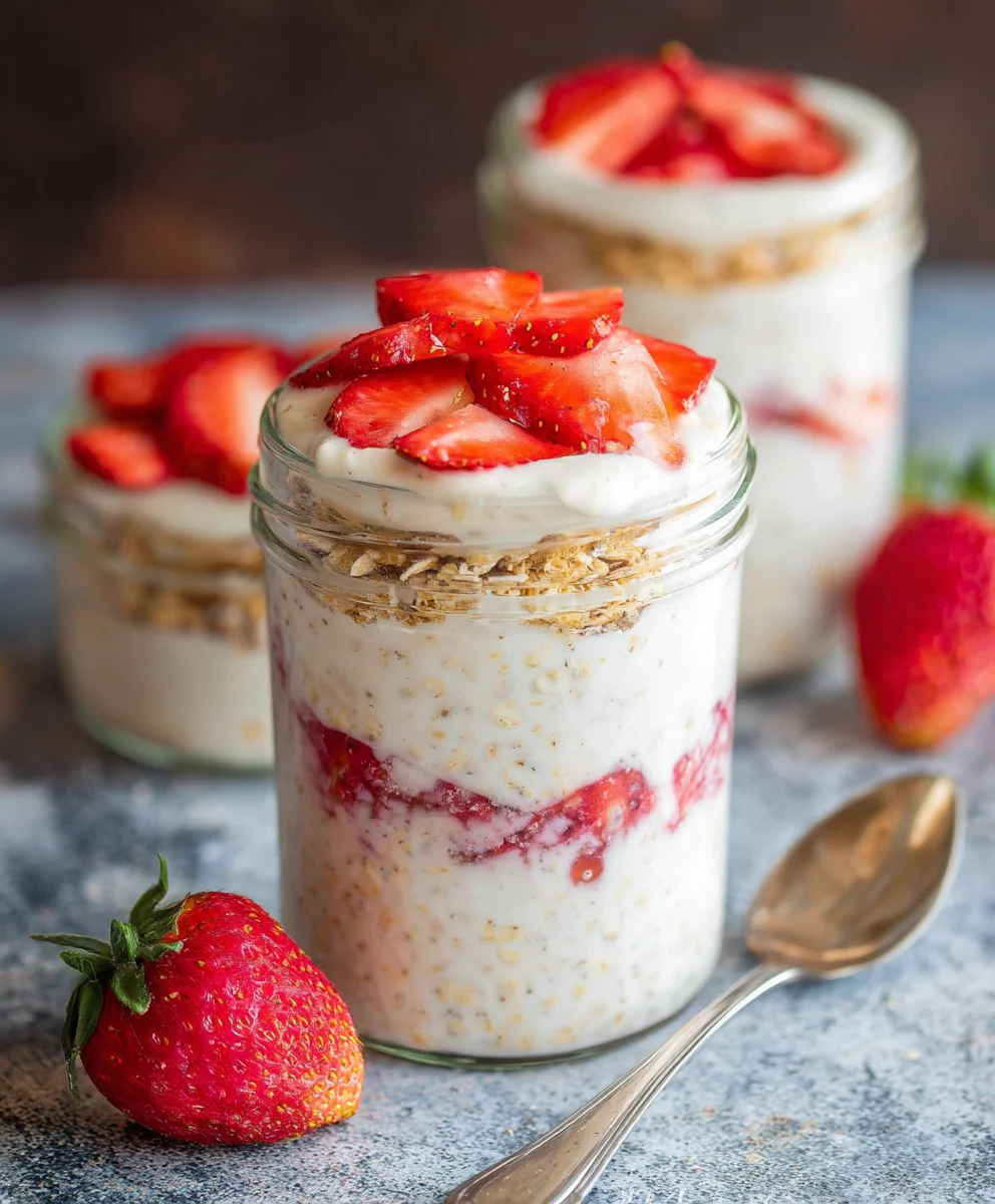 Strawberry Cheesecake Overnight Oats - Easy & Delicious