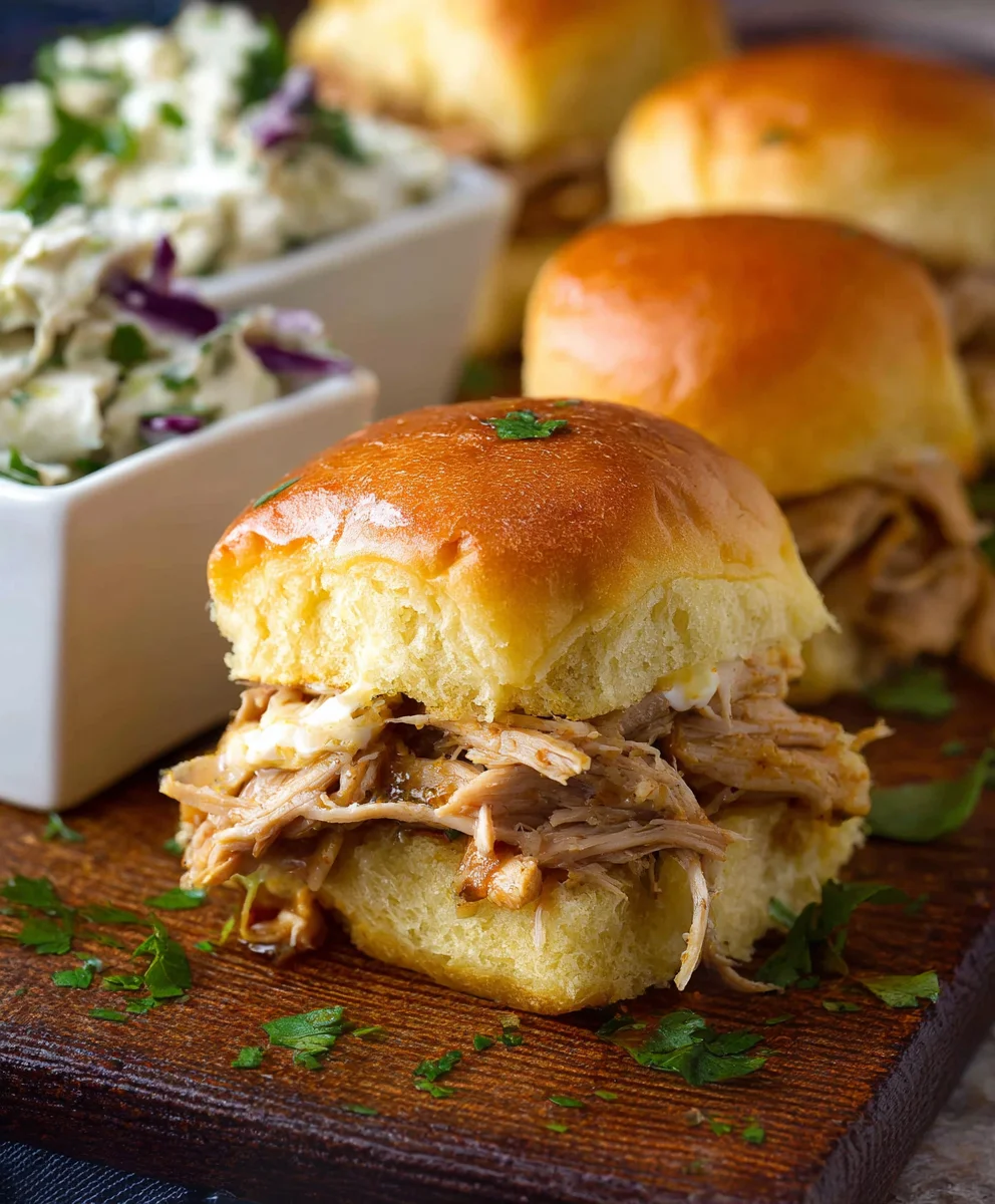 Easy Crock Pot Mississippi Chicken Sliders-Family Favorite