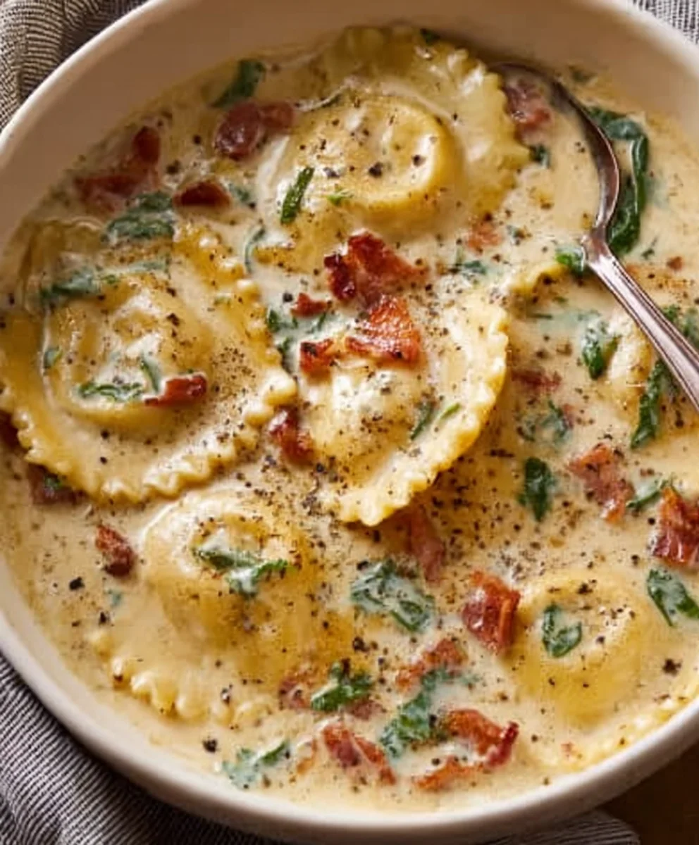 Creamy Tuscan Ravioli Soup - Easy Comfort Recipe