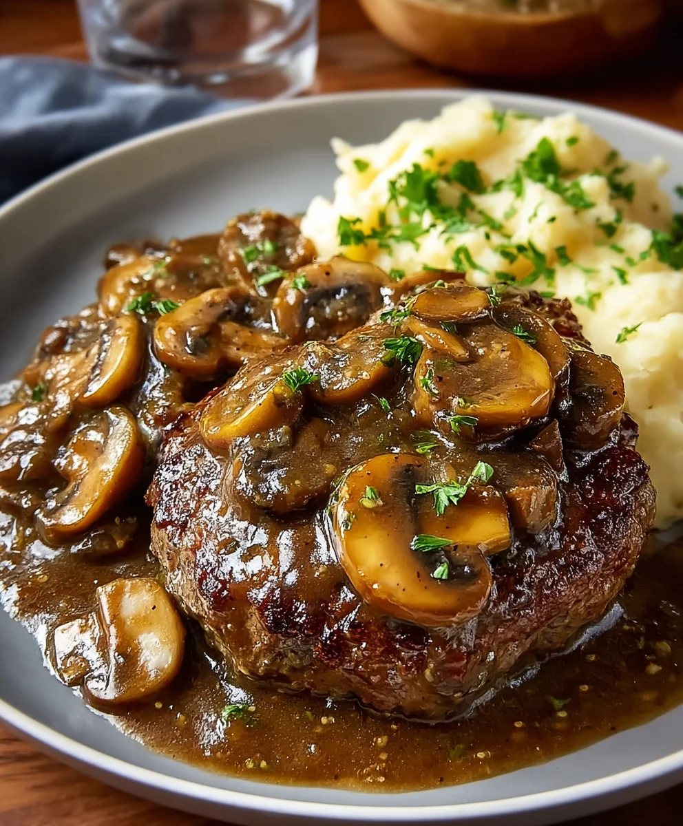 Bobby Flay Salisbury Steak-Mushroom Gravy Recipe