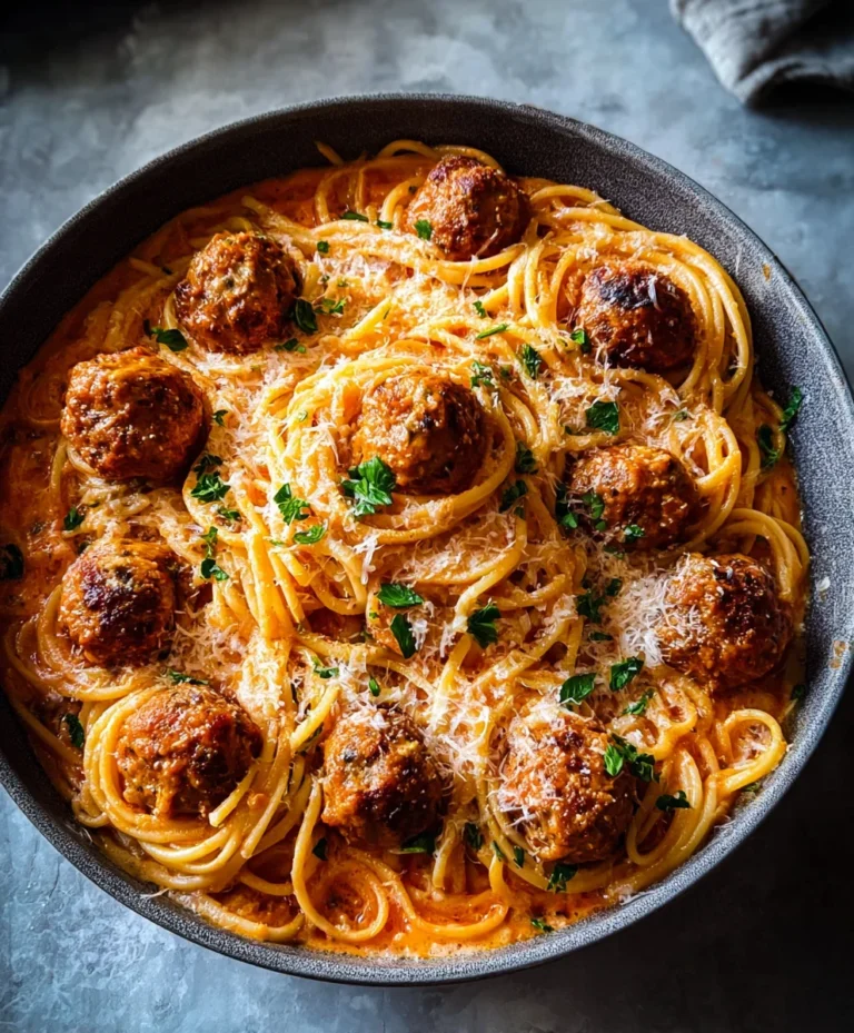Creamy Spaghetti & Beef Meatballs Recipe