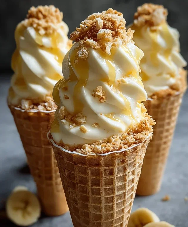 Banana Pudding Cheesecake Cones