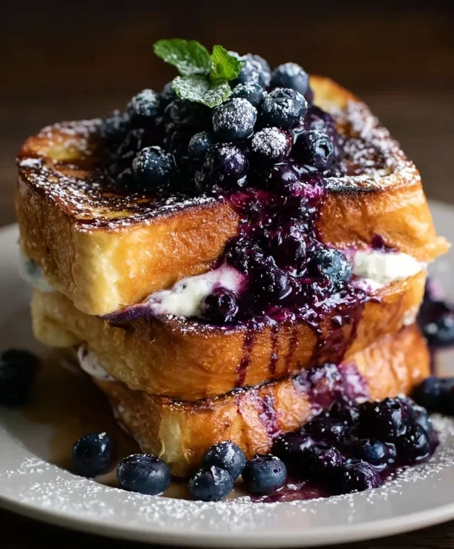 Blueberry Cream Cheese Stuffed French Toast