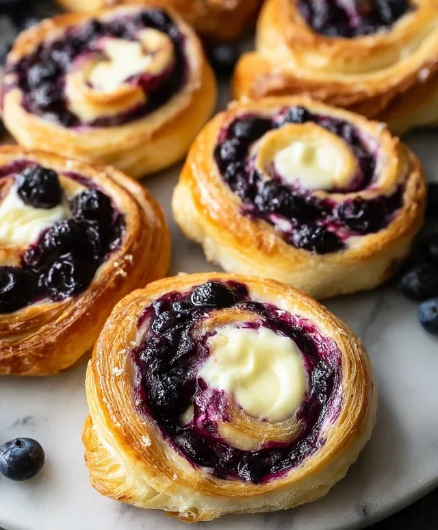 Swirled Blueberry Cream Cheese Danish