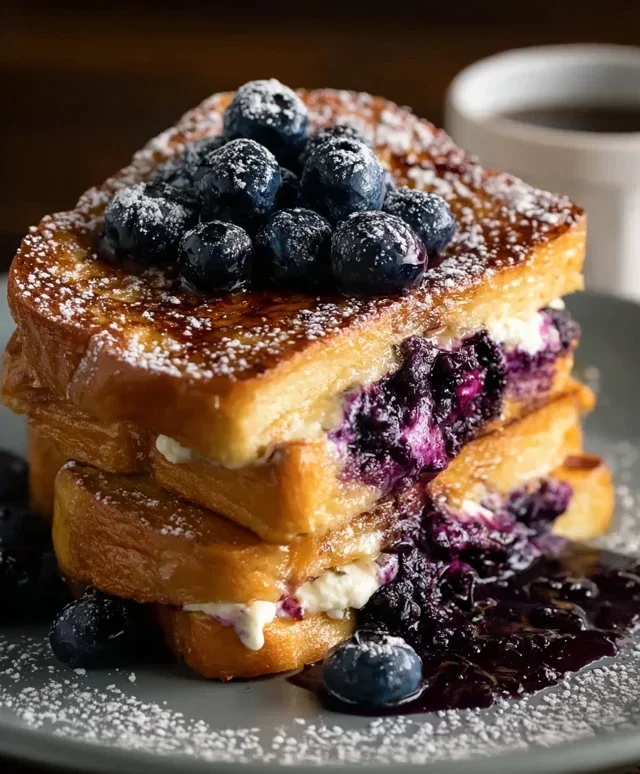 Blueberry Cream Cheese Stuffed French Toast