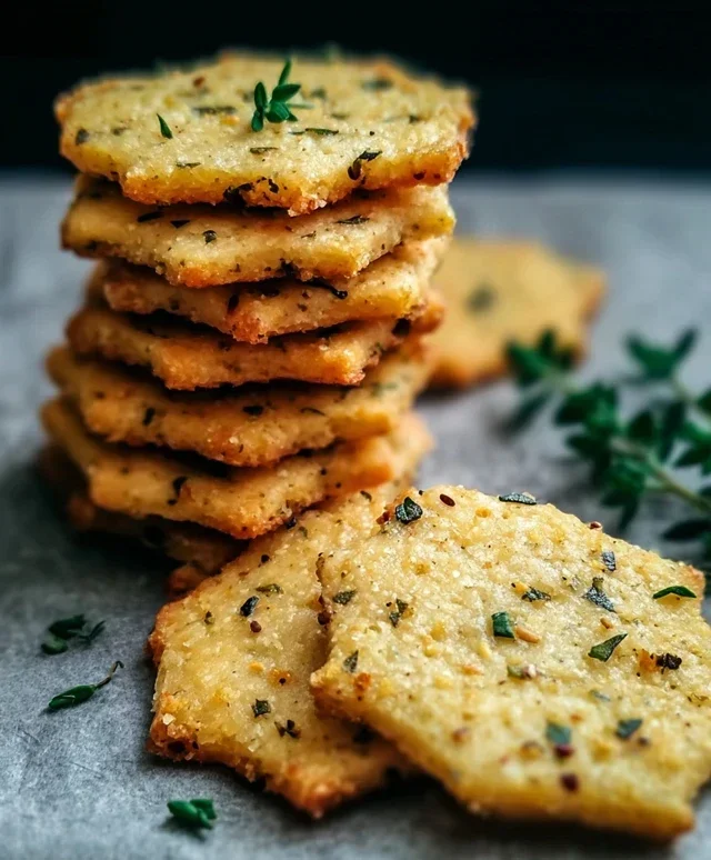 Garlic and Herb Chickpea Flour Snack Crackerss