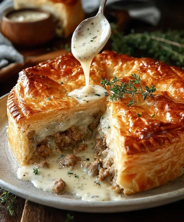 Sausage Gravy Puff Pie