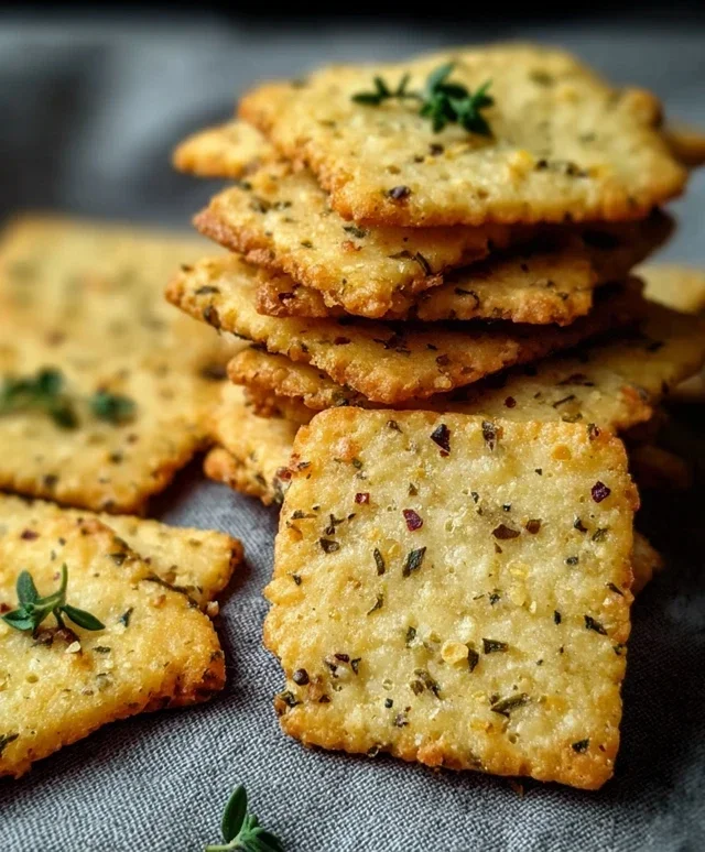 Garlic and Herb Chickpea Flour Snack Crackerss