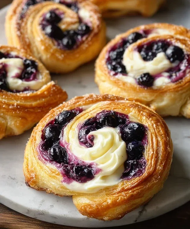 Swirled Blueberry Cream Cheese Danish