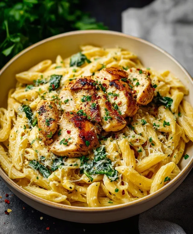 Healthy Garlic Parmesan Chicken Pasta