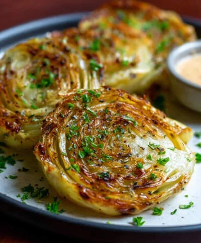 Oven Roasted Garlic Cabbage Steaks